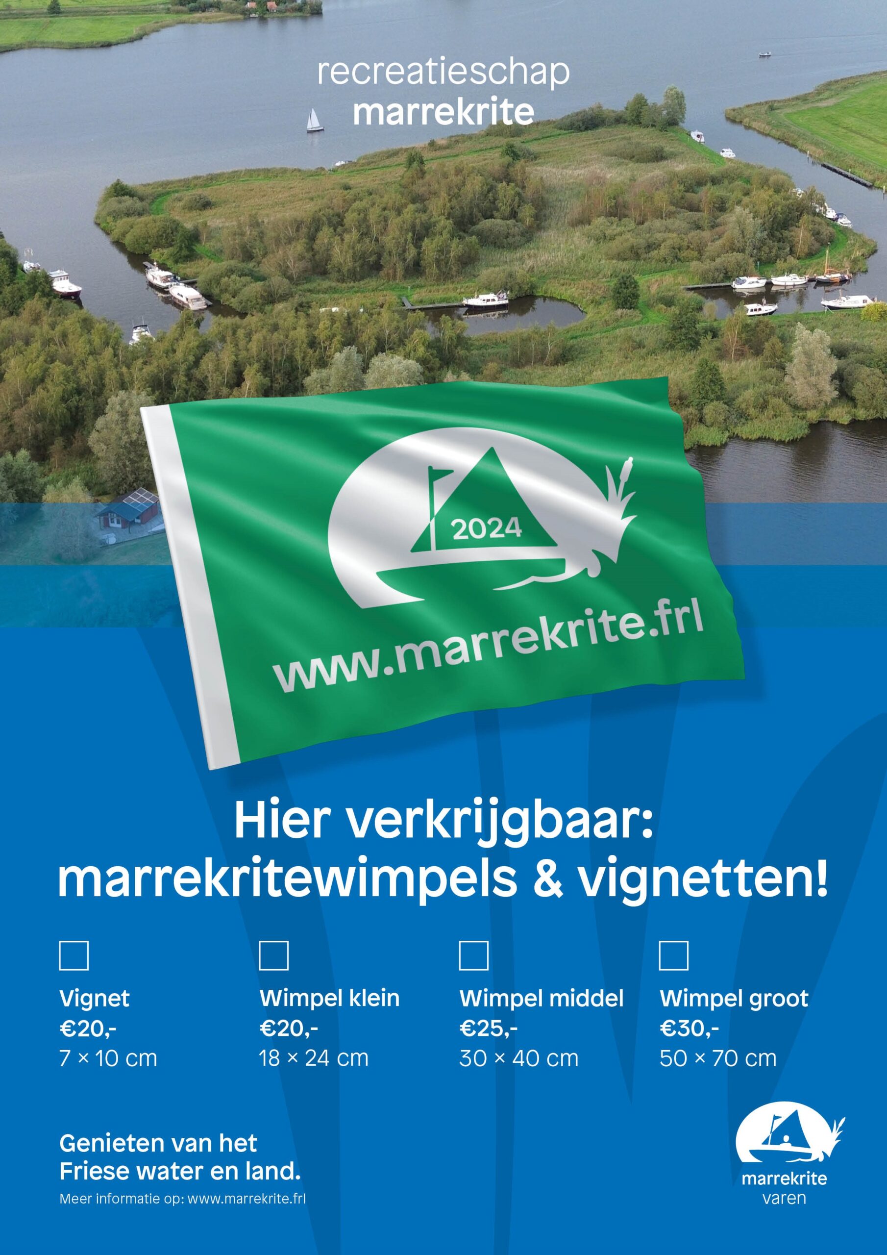 Hier te koop Marrekritewimpels en het vignet 2024